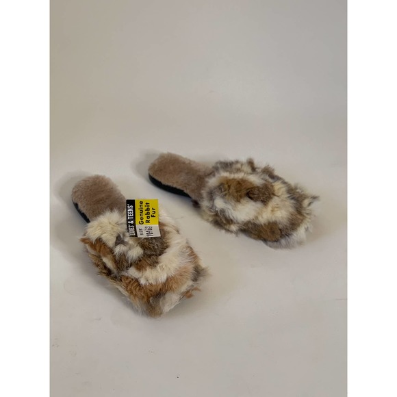 70s Vintage Angora Fur Slippers Deadstock with tags 8.5/9w - Picture 5 of 7